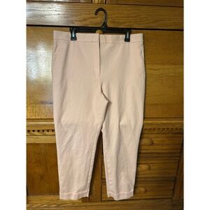 Ann Taylor Peach Pink Ankle Pants Cuffed Straight Leg Trousers Preppy Old Money